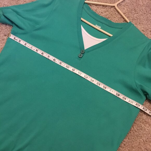 Vintage Turquoise Cotton Tee Sporty Bilayer Teet - Picture 11 of 14